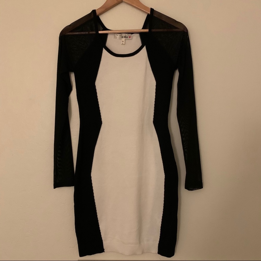 Black and white mini dress